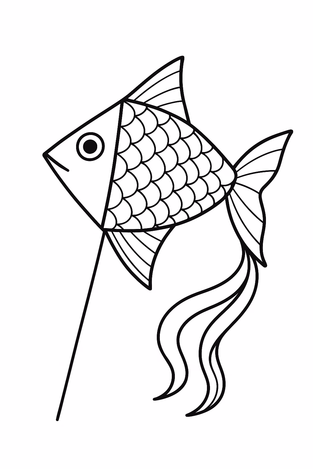 De pipa para colorir — desenho para imprimir