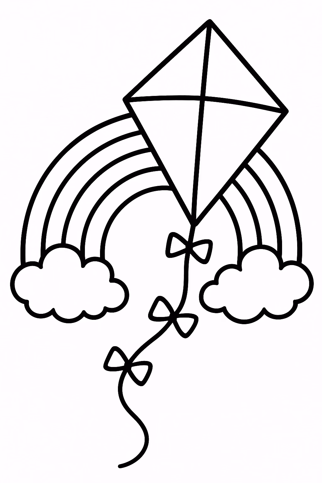 De pipa para colorir — desenho para imprimir