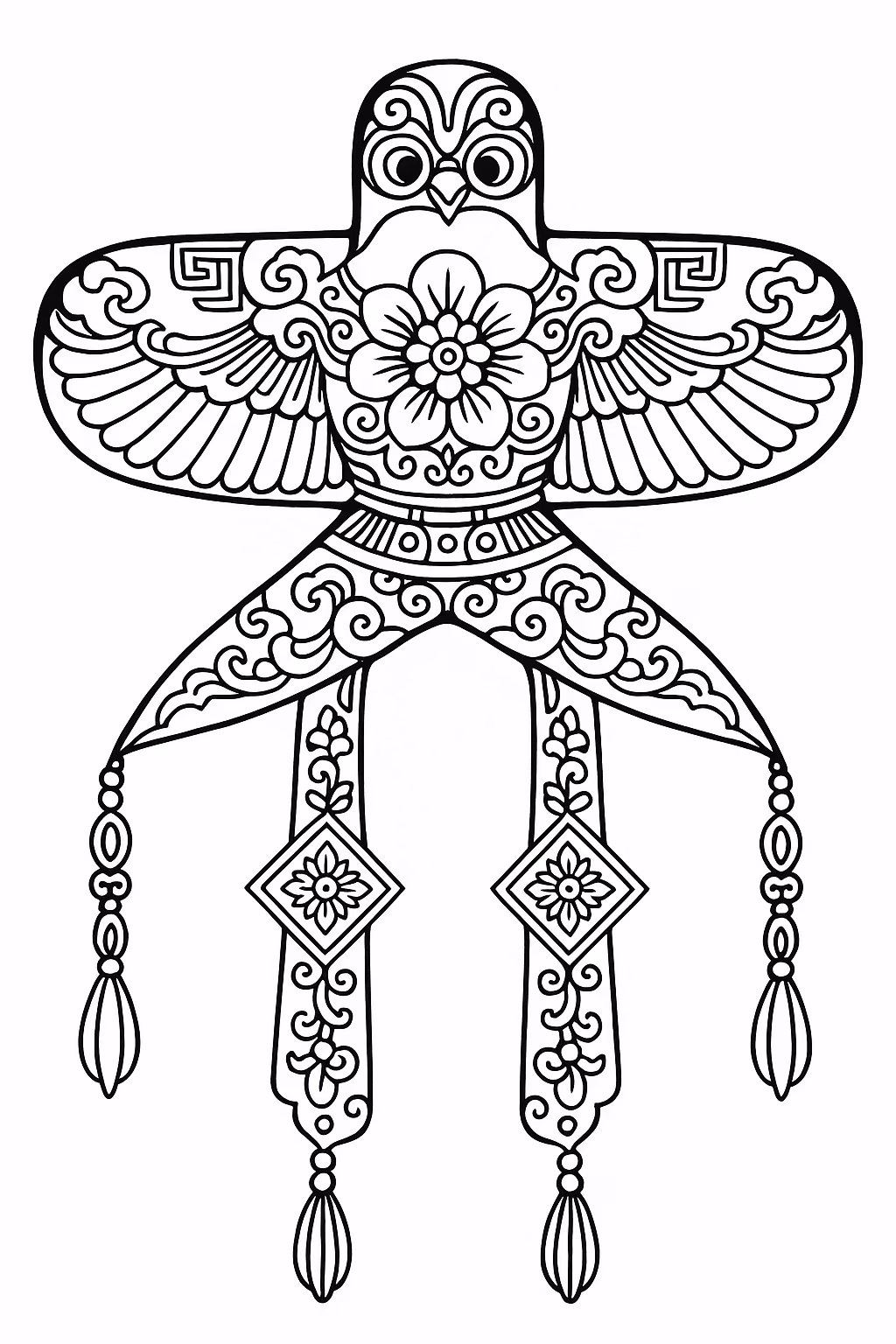 De pipa para colorir — desenho para imprimir
