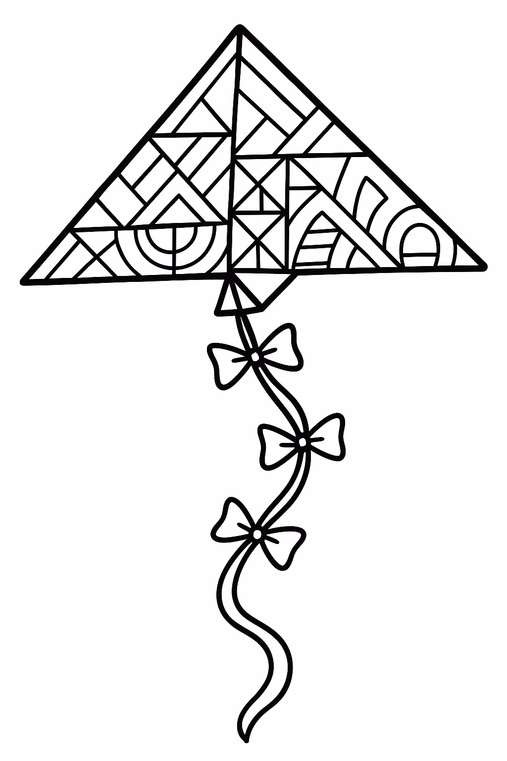 De pipa para colorir — desenho para imprimir