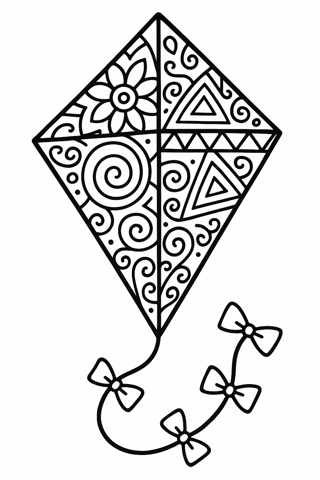 De pipa para colorir — desenho para imprimir