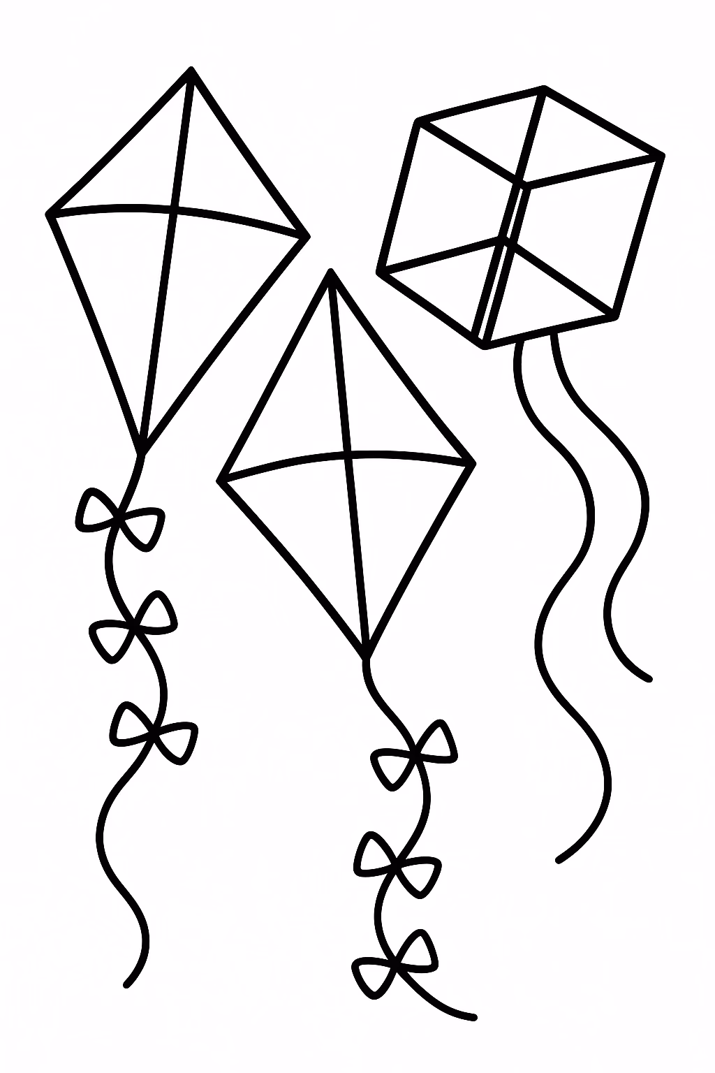 De pipa para colorir — desenho para imprimir