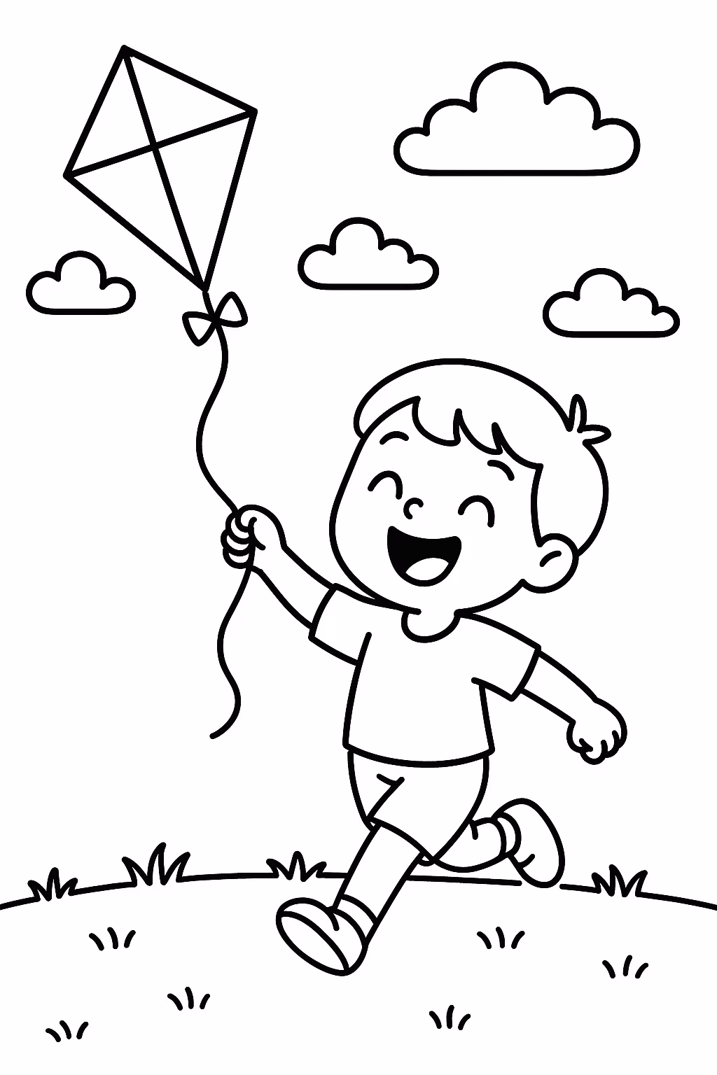 De pipa para colorir — desenho para imprimir