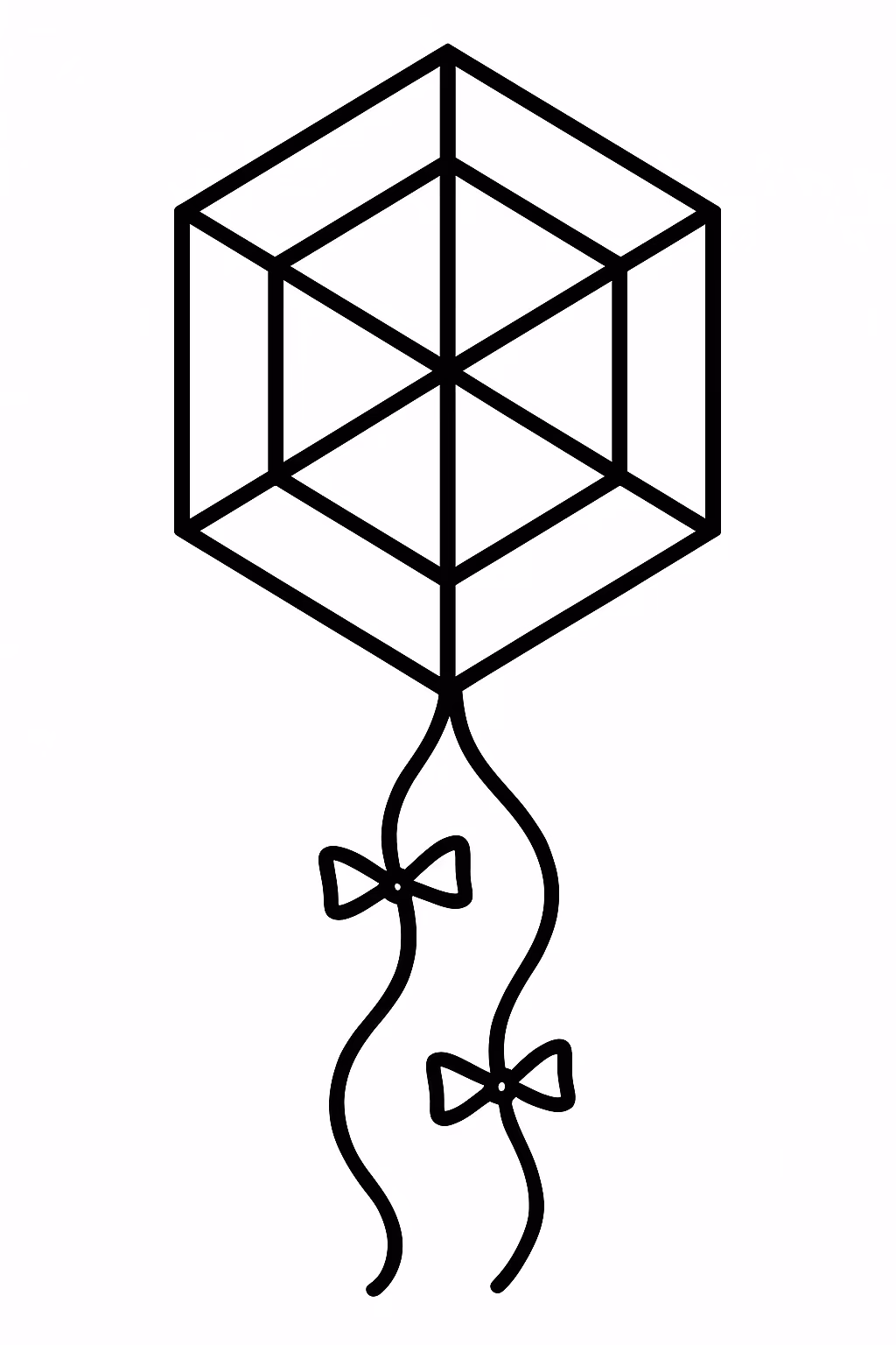De pipa para colorir — desenho para imprimir