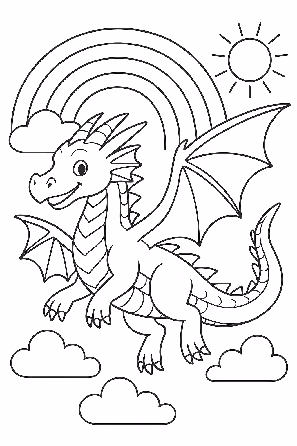 Dragao para colorir — desenho para imprimir