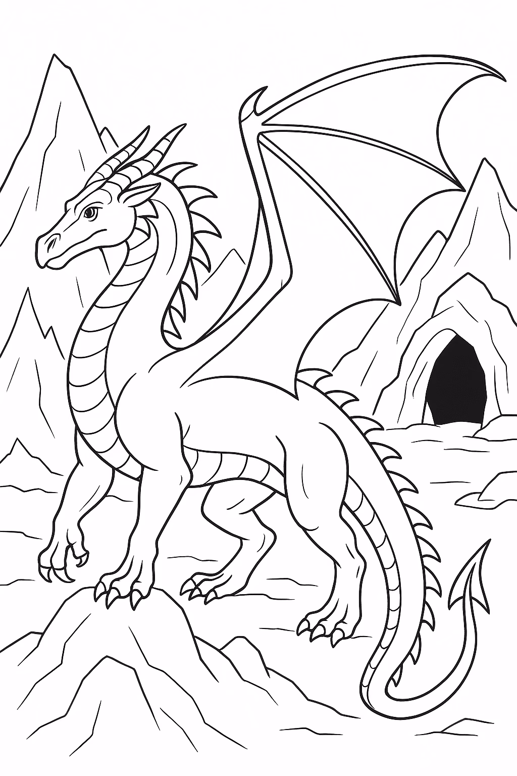 Dragao para colorir — desenho para imprimir