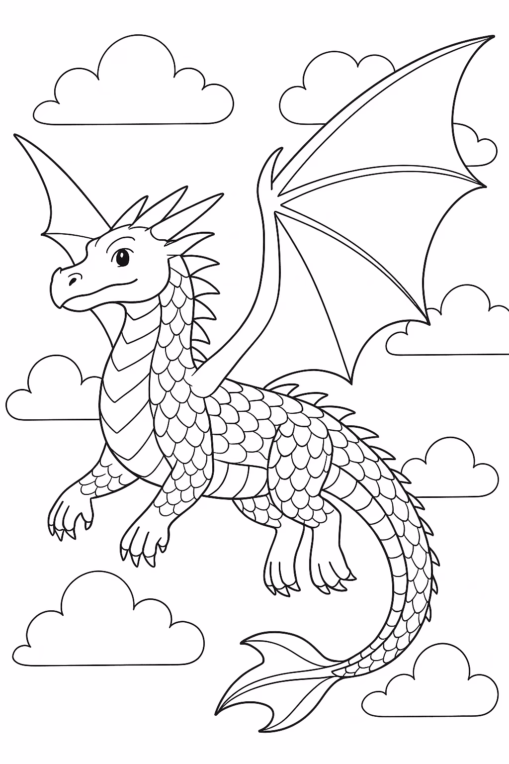 Dragao para colorir — desenho para imprimir
