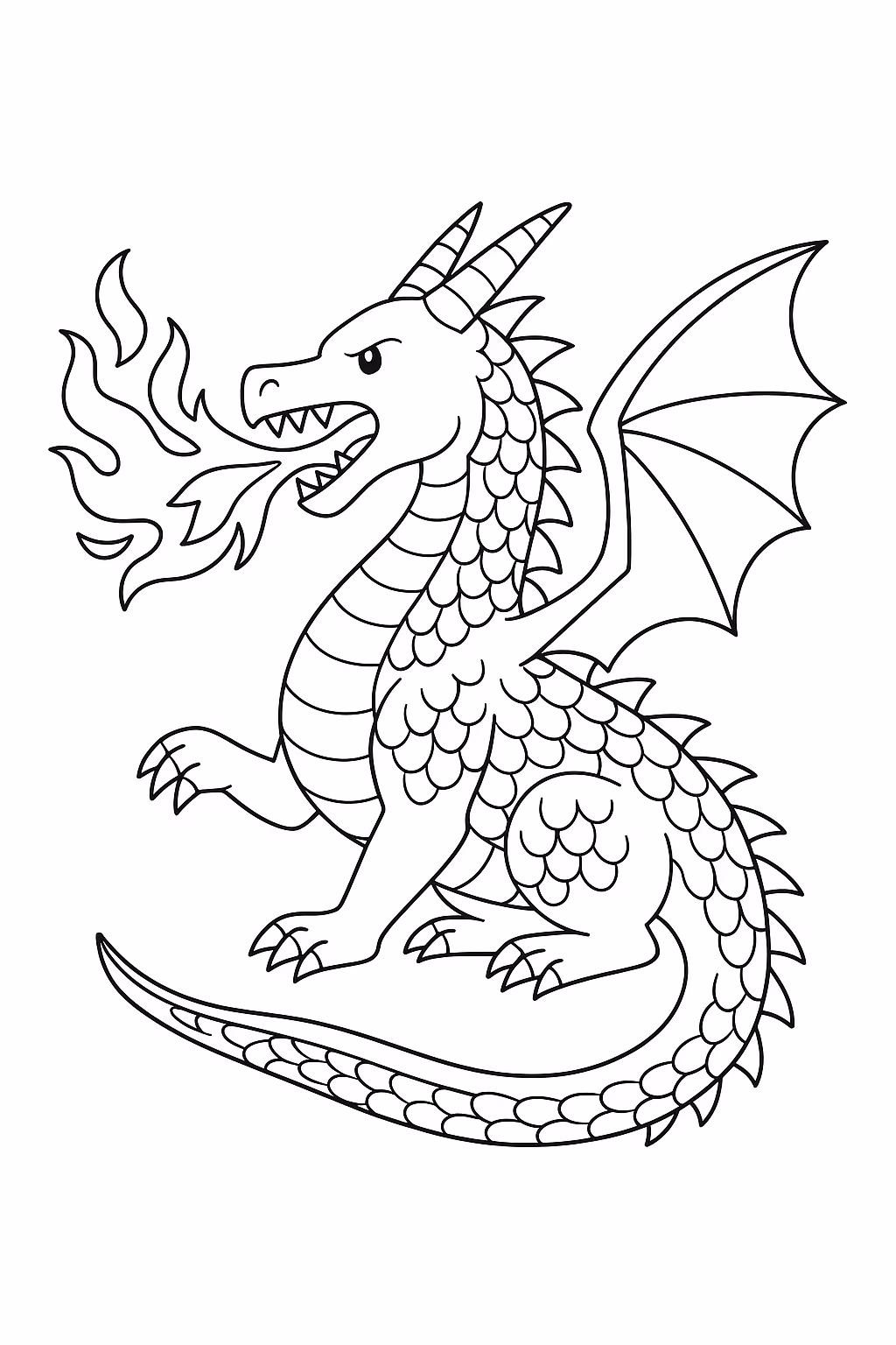 Dragao para colorir — desenho para imprimir