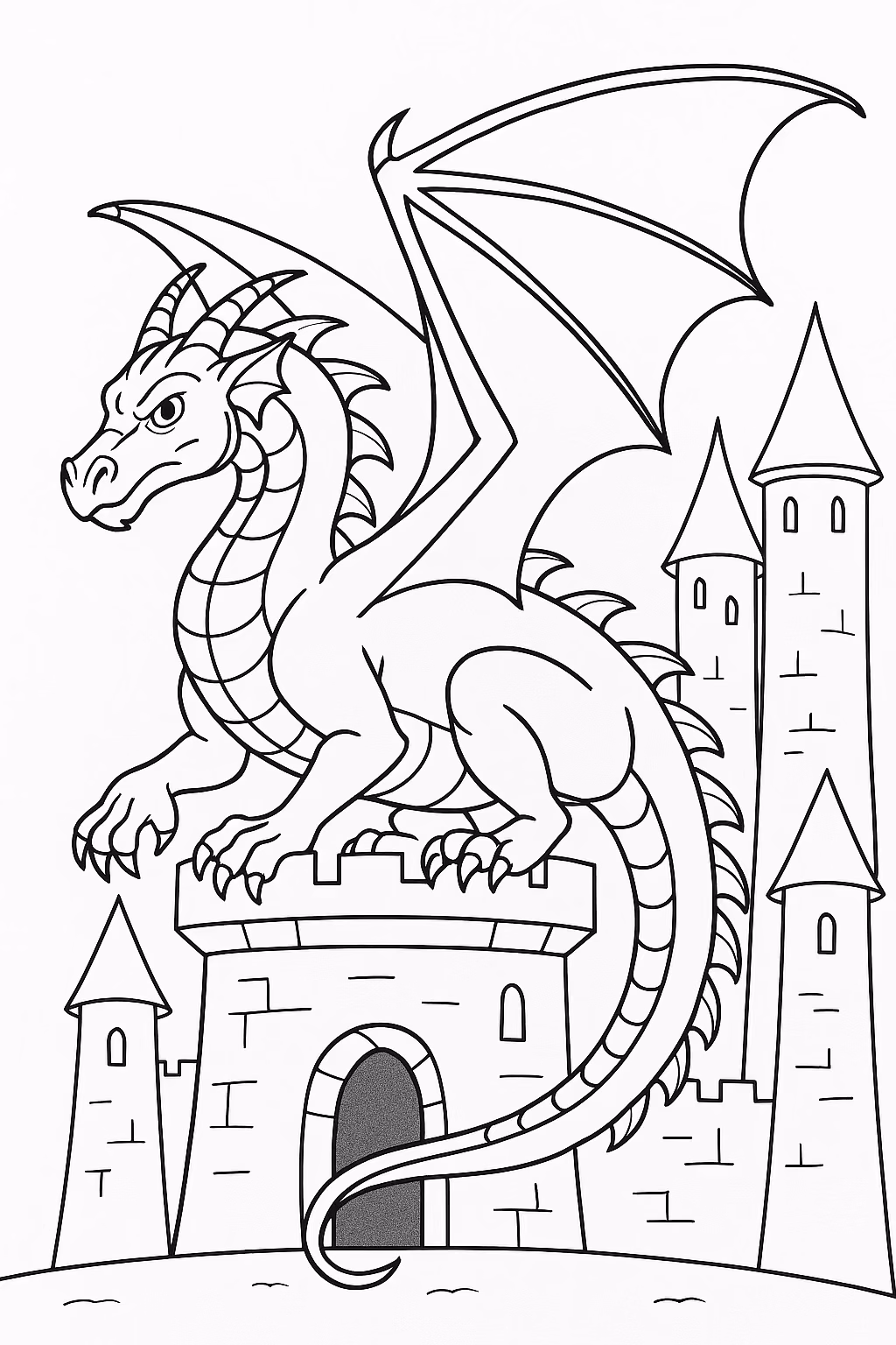 Dragao para colorir — desenho para imprimir