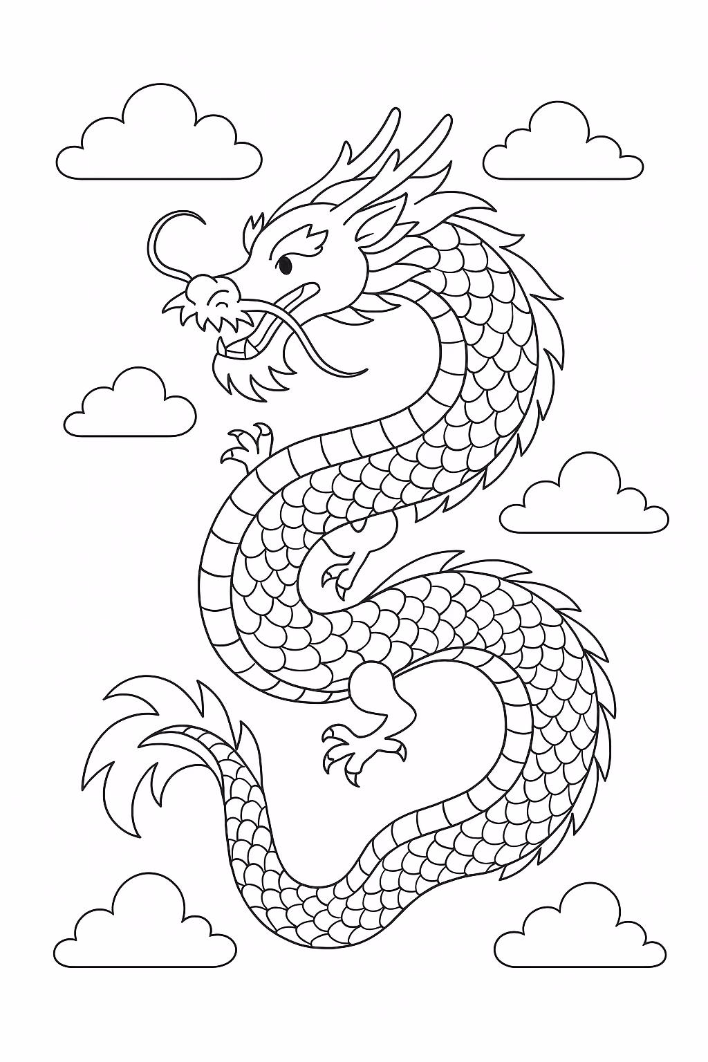 Dragao para colorir — desenho para imprimir