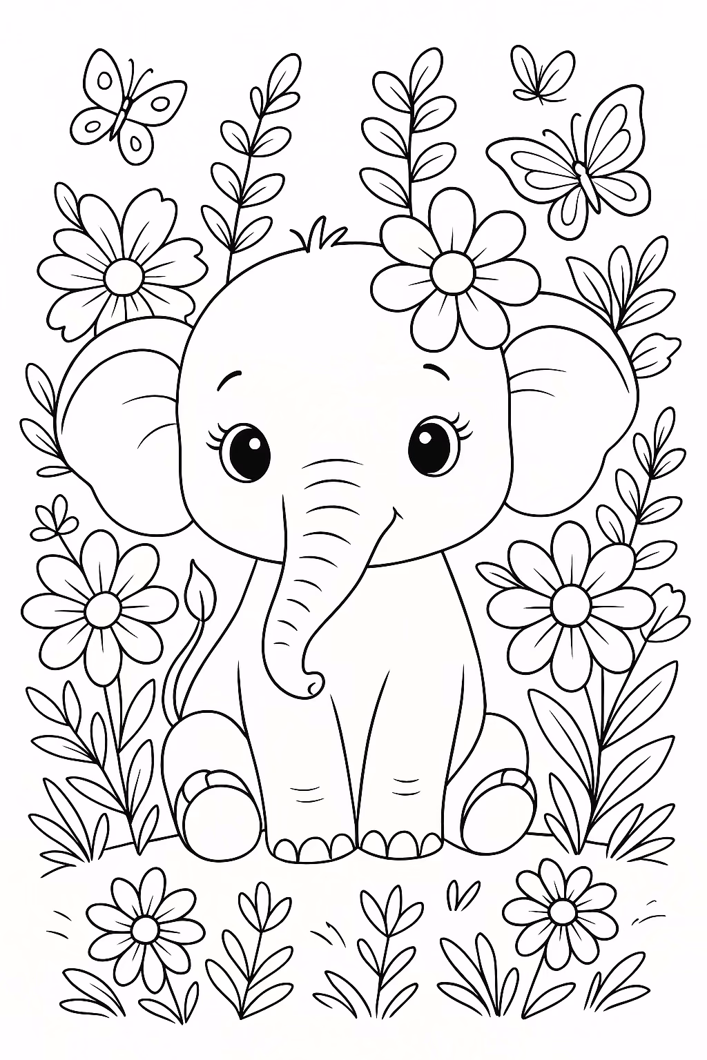 Elefante para colorir — desenho para imprimir