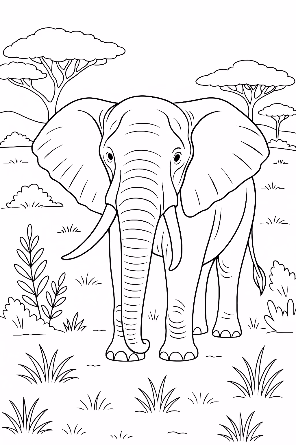 Elefante para colorir — desenho para imprimir