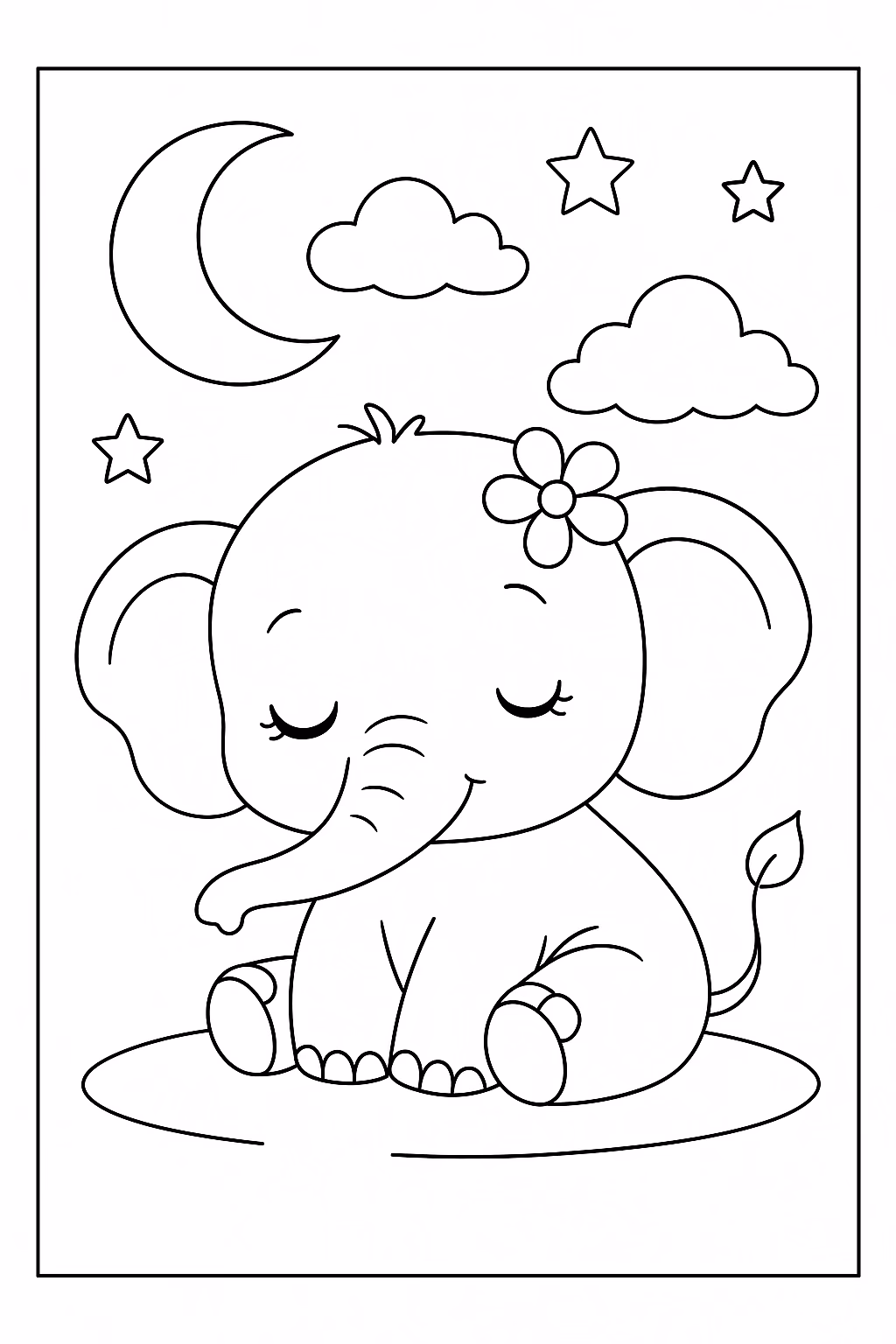 Elefante para colorir — desenho para imprimir