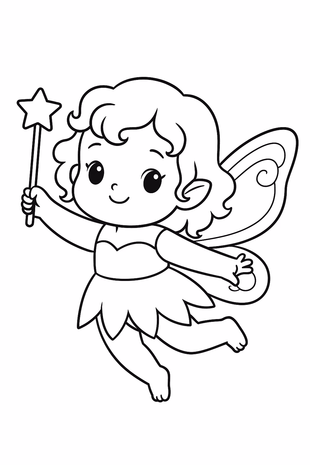 Fada bebe fofa min para colorir — desenho para imprimir