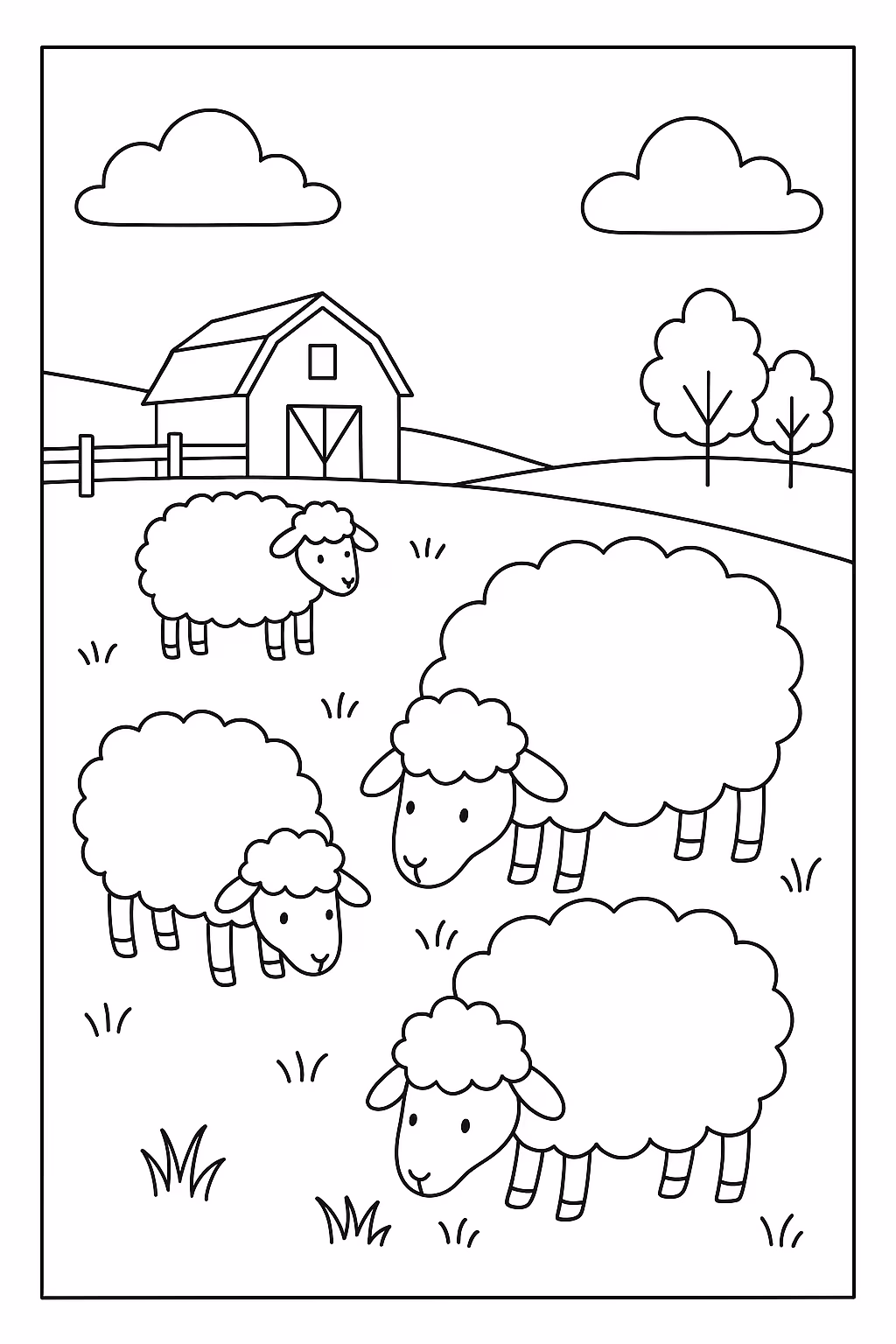 Fazenda ovelha min para colorir — desenho para imprimir