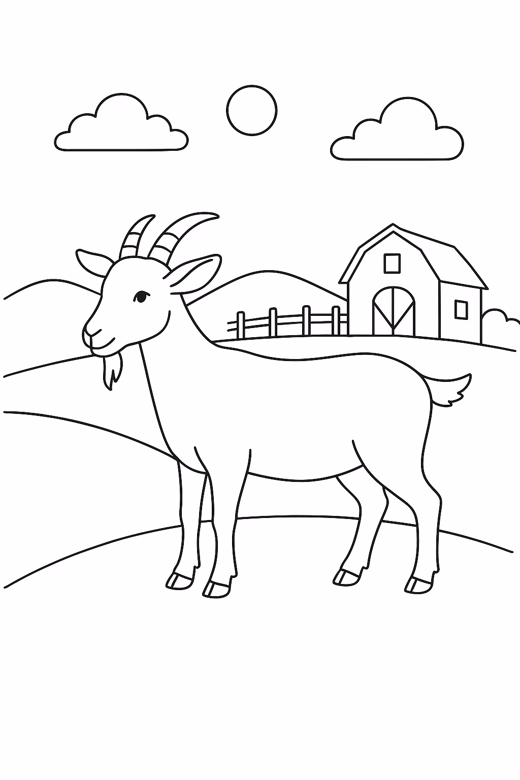 Fazenda cabra min para colorir — desenho para imprimir