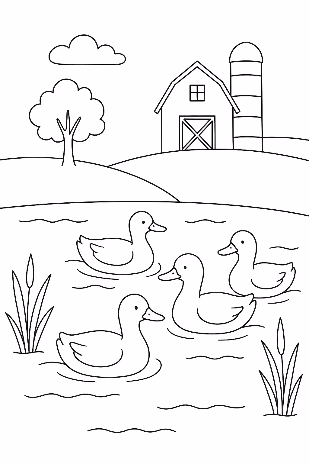 Fazenda pato min para colorir — desenho para imprimir