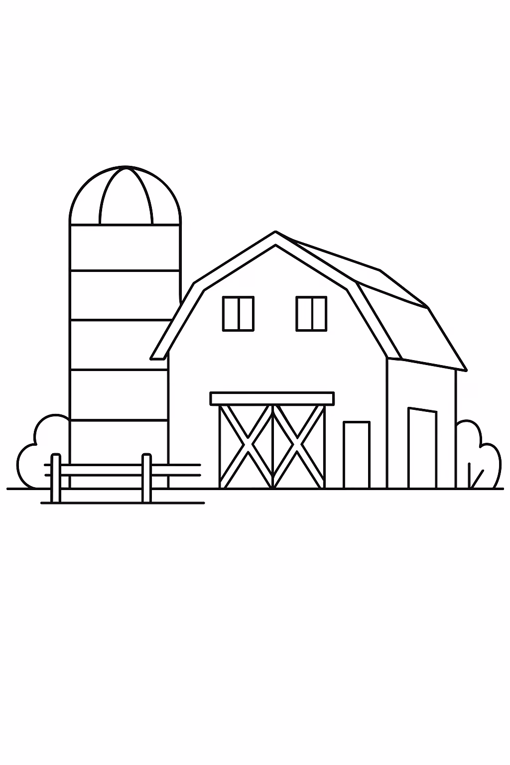 Fazenda celeiro min para colorir — desenho para imprimir