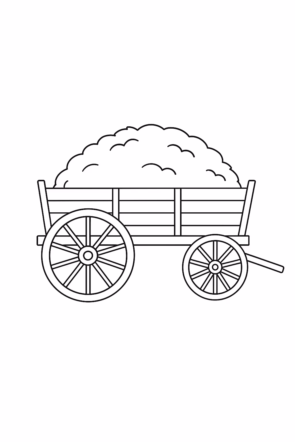 Fazenda carroca min para colorir — desenho para imprimir