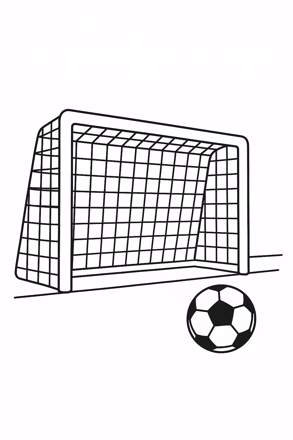 Futebol trave com bola min para colorir — desenho para imprimir