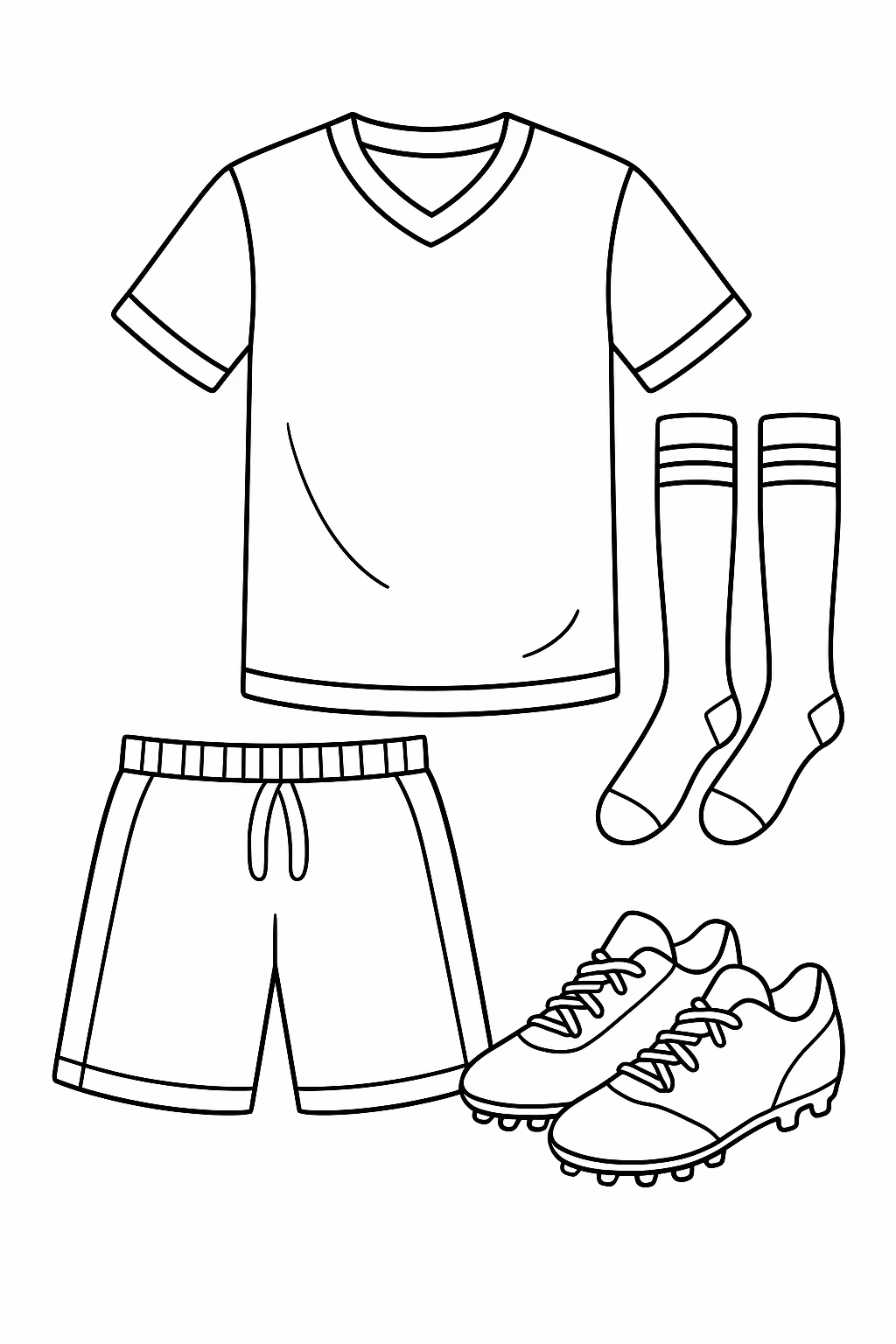 Futebol uniforme completo min para colorir — desenho para imprimir