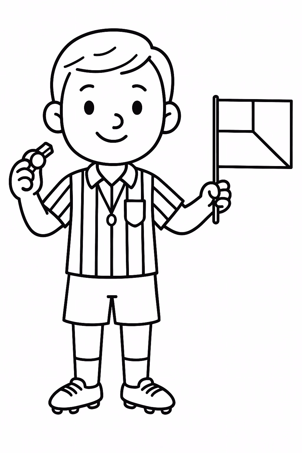 Futebol arbitro min para colorir — desenho para imprimir