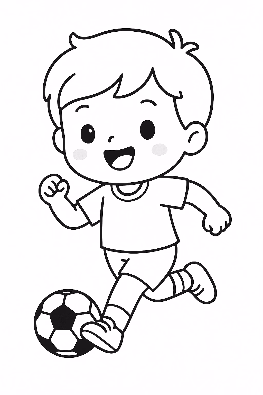 Futebol crianca jogando min para colorir — desenho para imprimir