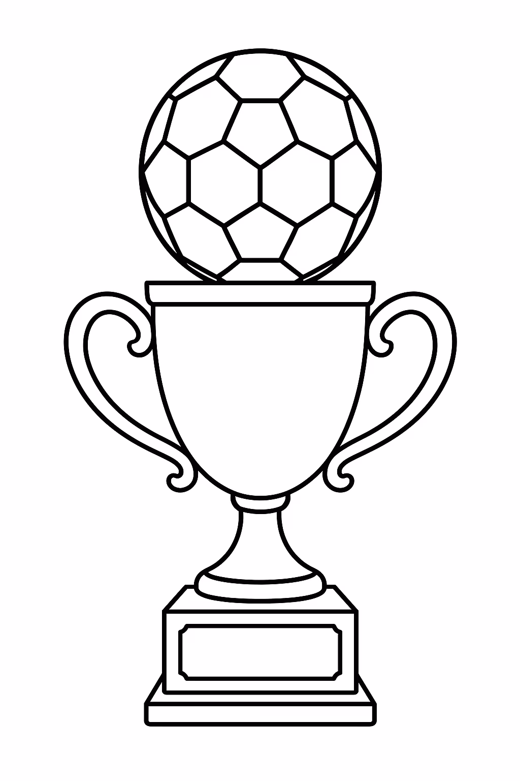 Futebol trofeu min para colorir — desenho para imprimir