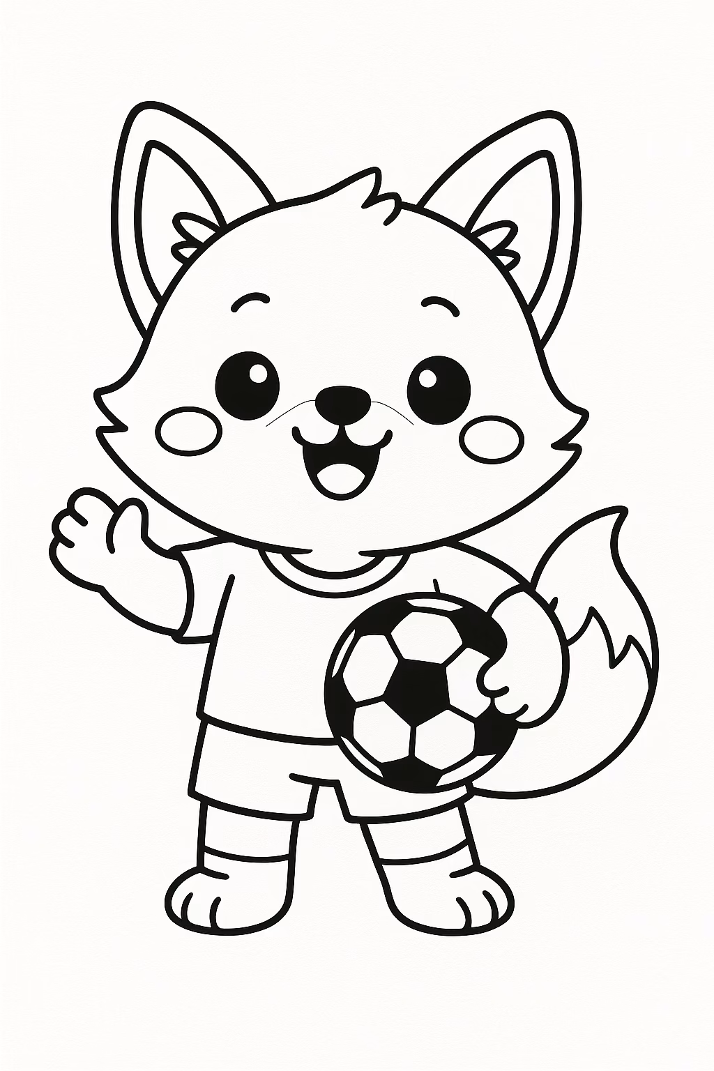 Futebol mascote min para colorir — desenho para imprimir