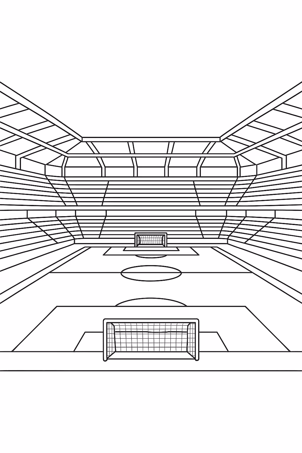 Futebol estadio min para colorir — desenho para imprimir