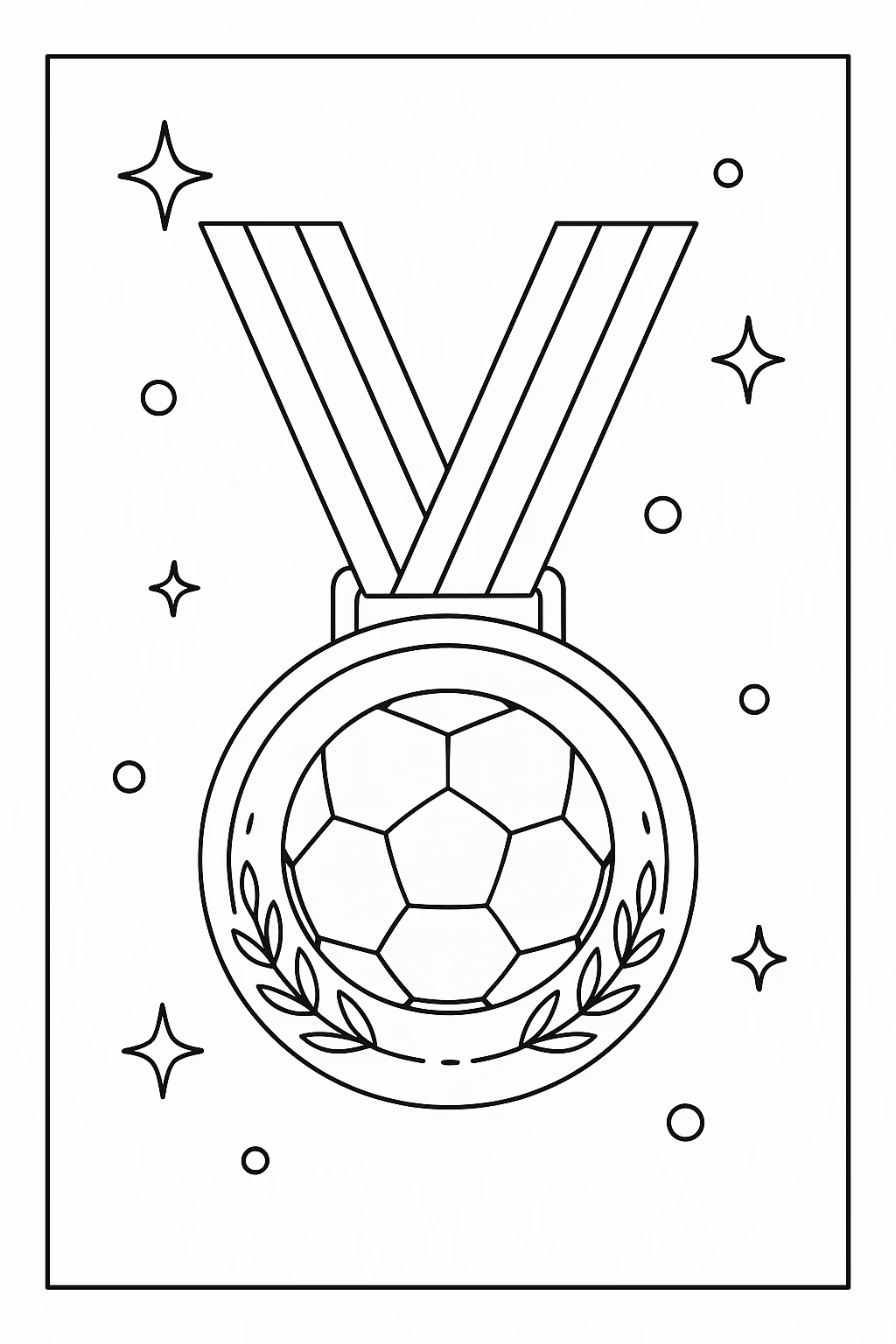 Futebol medalha min para colorir — desenho para imprimir
