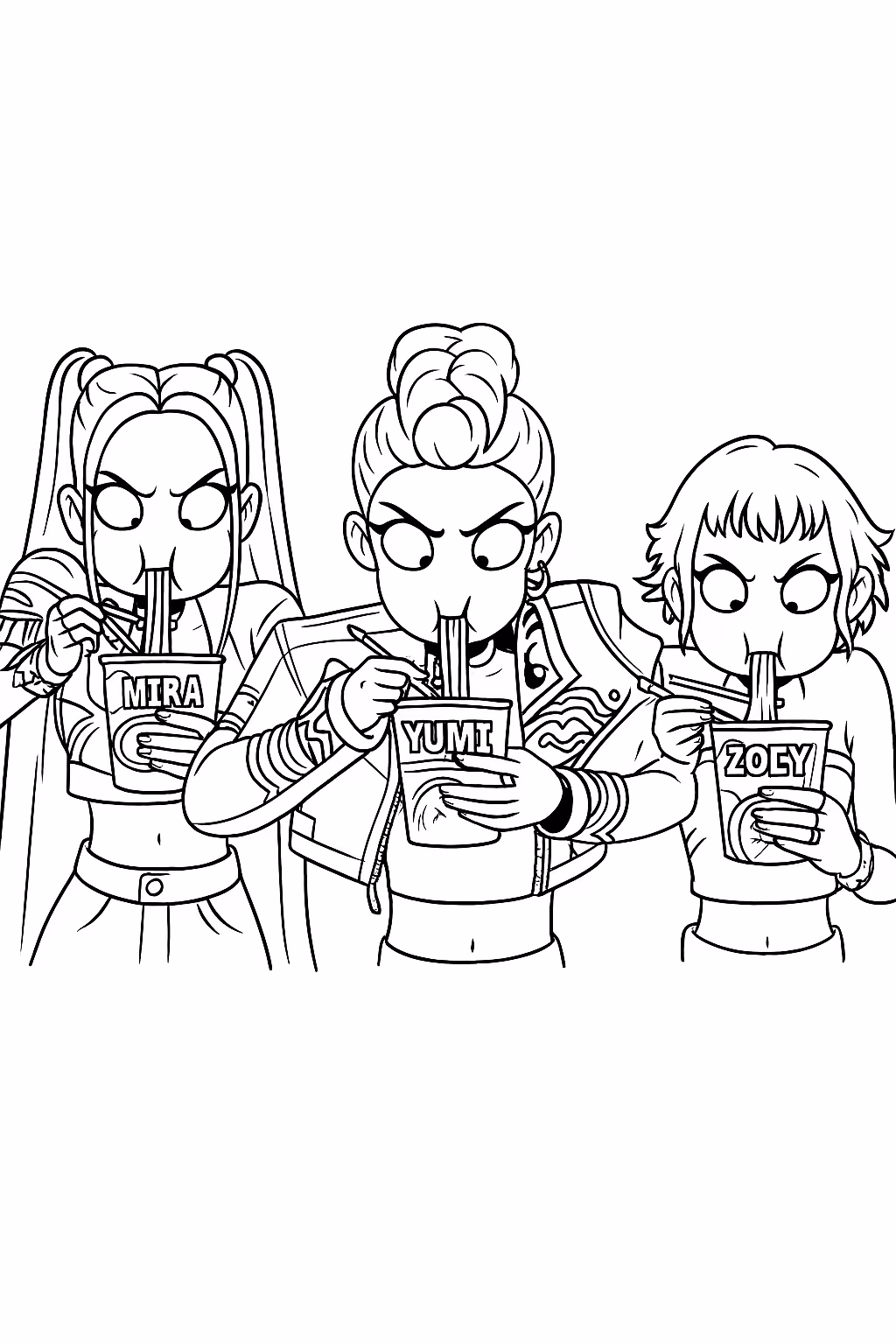 Guerreiras do kpop para colorir — desenho para imprimir