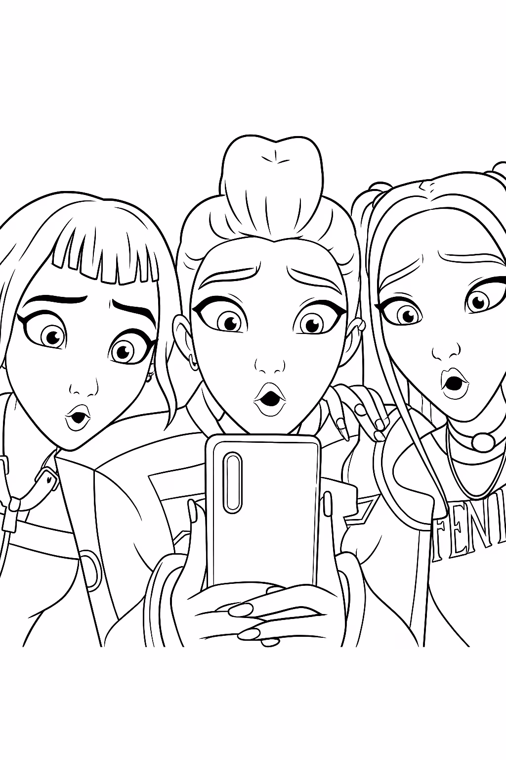 Guerreiras do kpop para colorir — desenho para imprimir