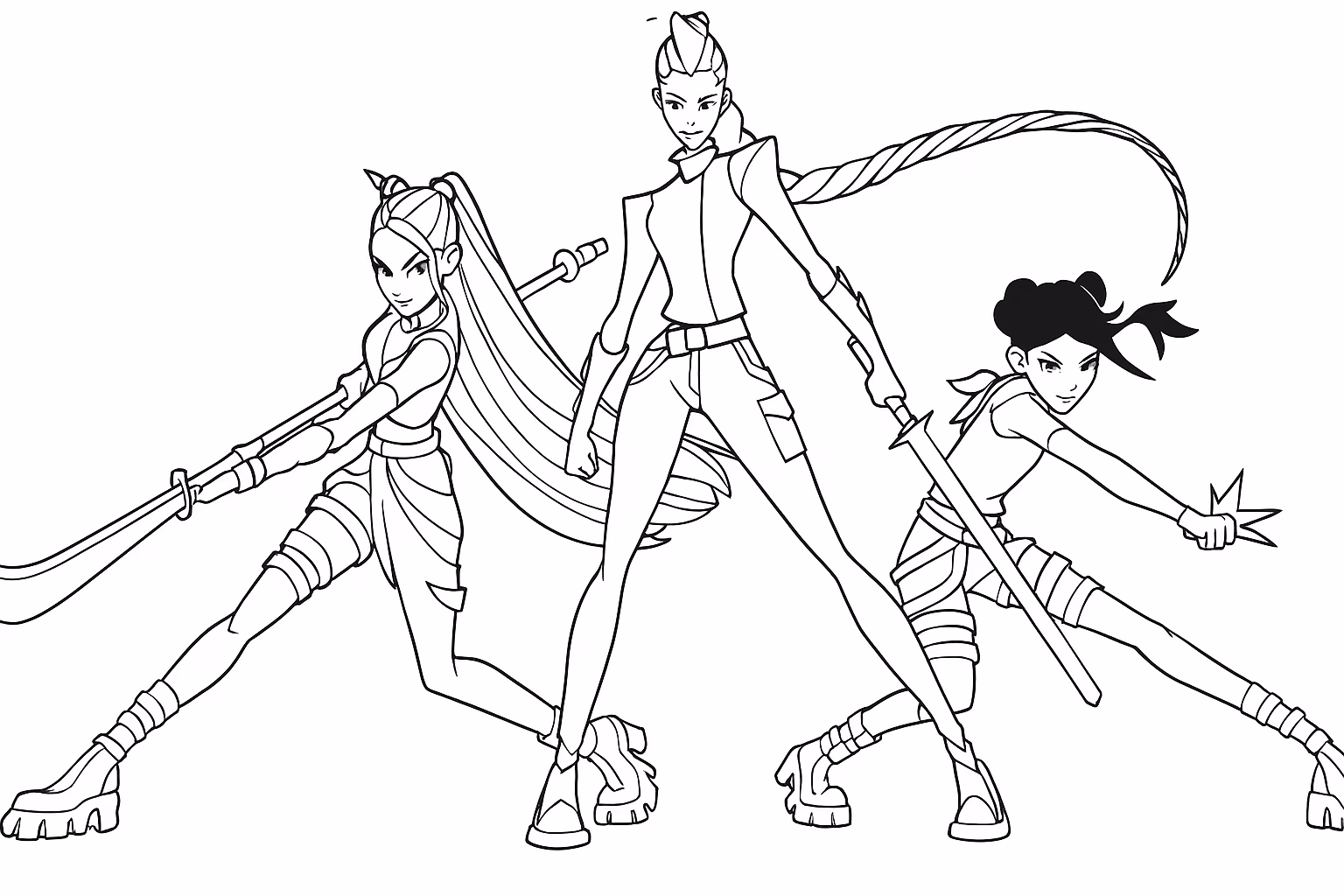 Guerreiras do kpop para colorir — desenho para imprimir