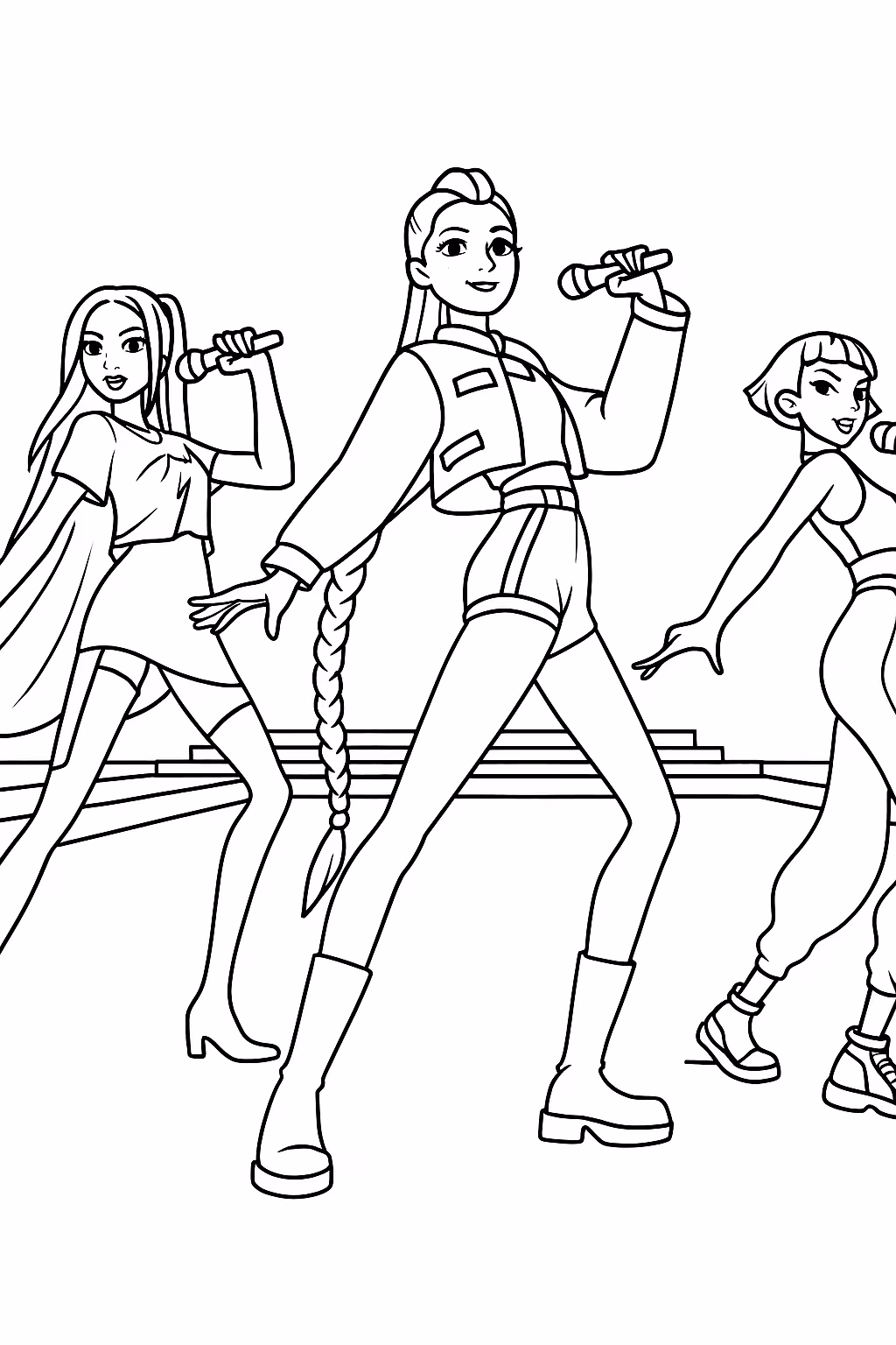 Guerreiras do kpop para colorir — desenho para imprimir