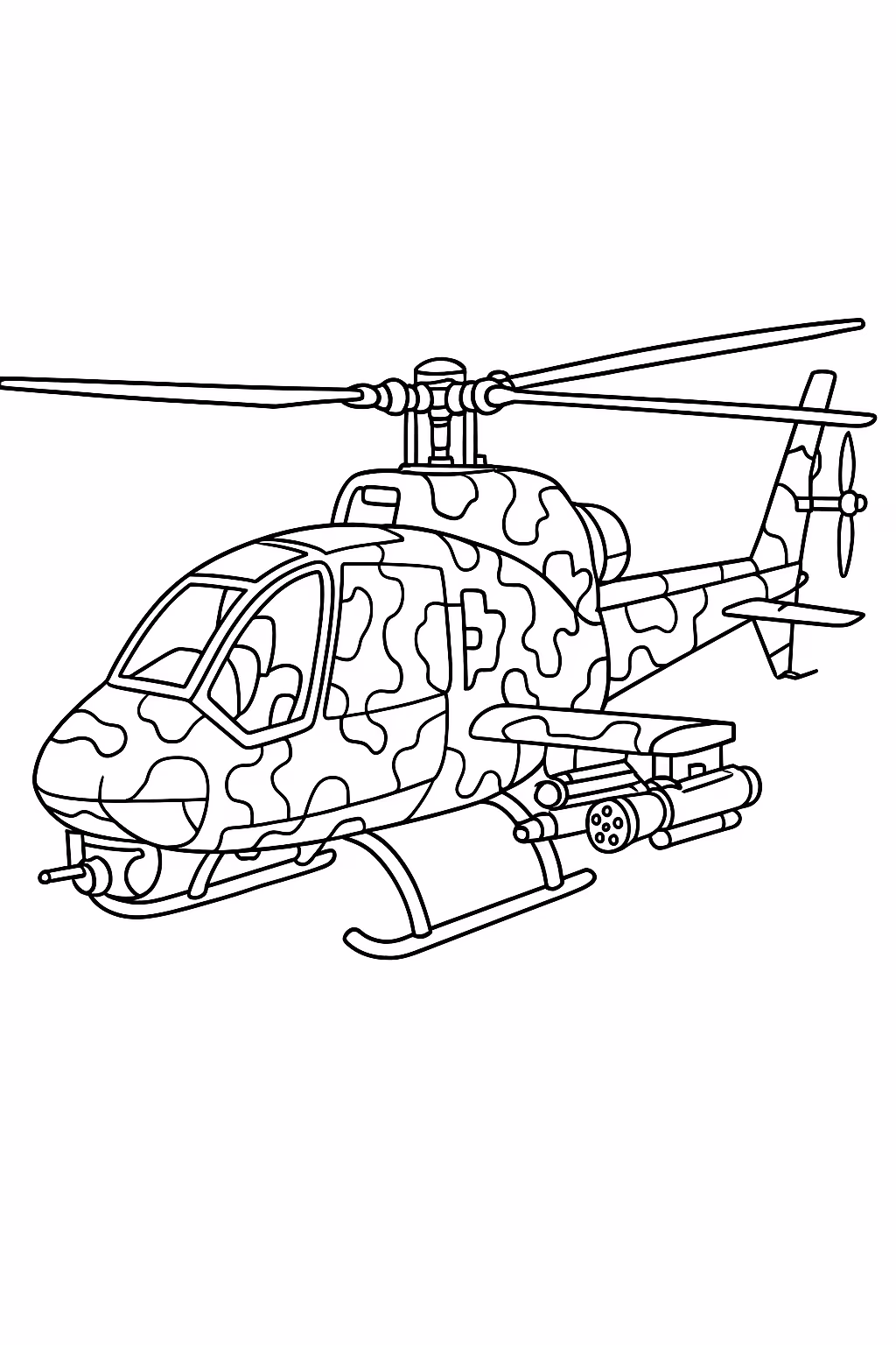 Helicoptero para colorir — desenho para imprimir