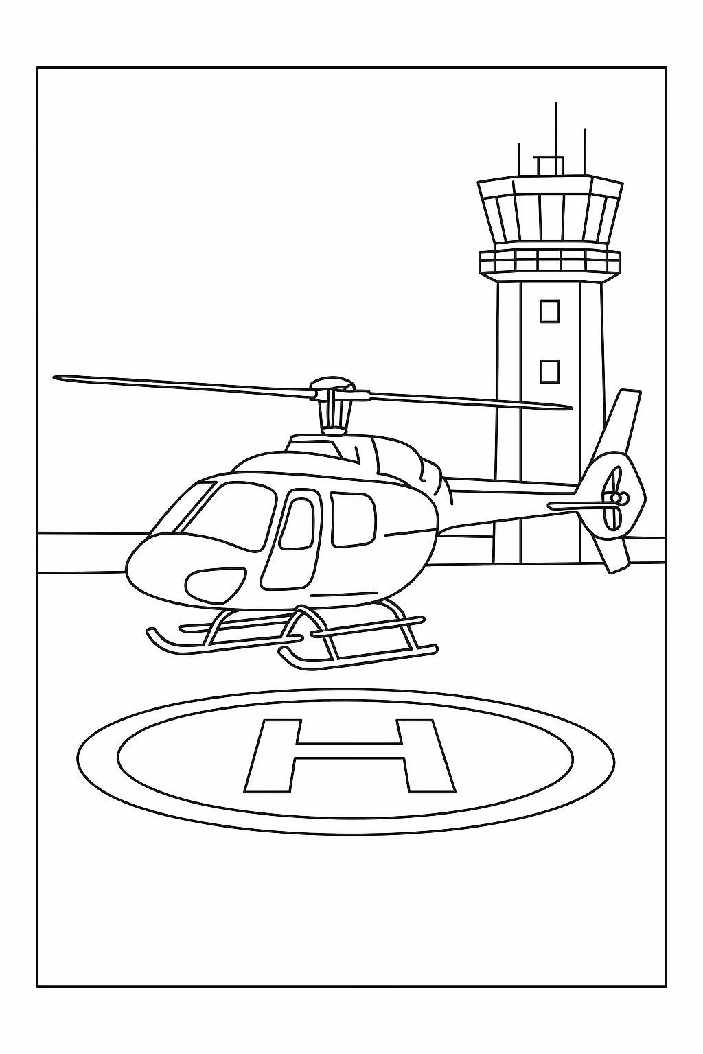 Helicoptero para colorir — desenho para imprimir