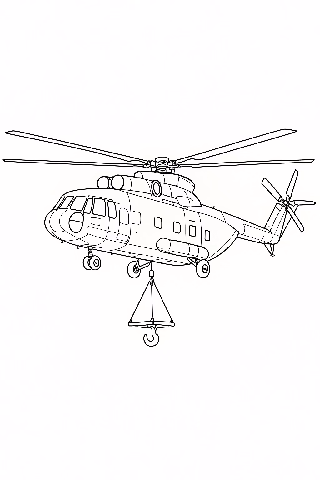 Helicoptero para colorir — desenho para imprimir