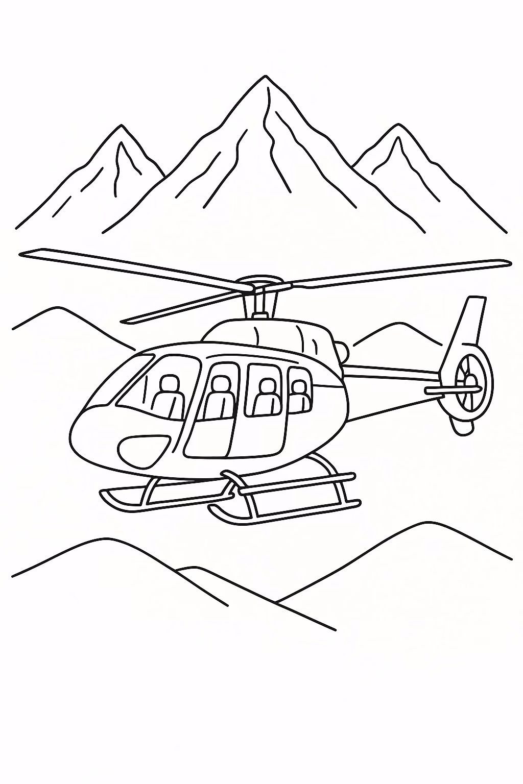 Helicoptero para colorir — desenho para imprimir