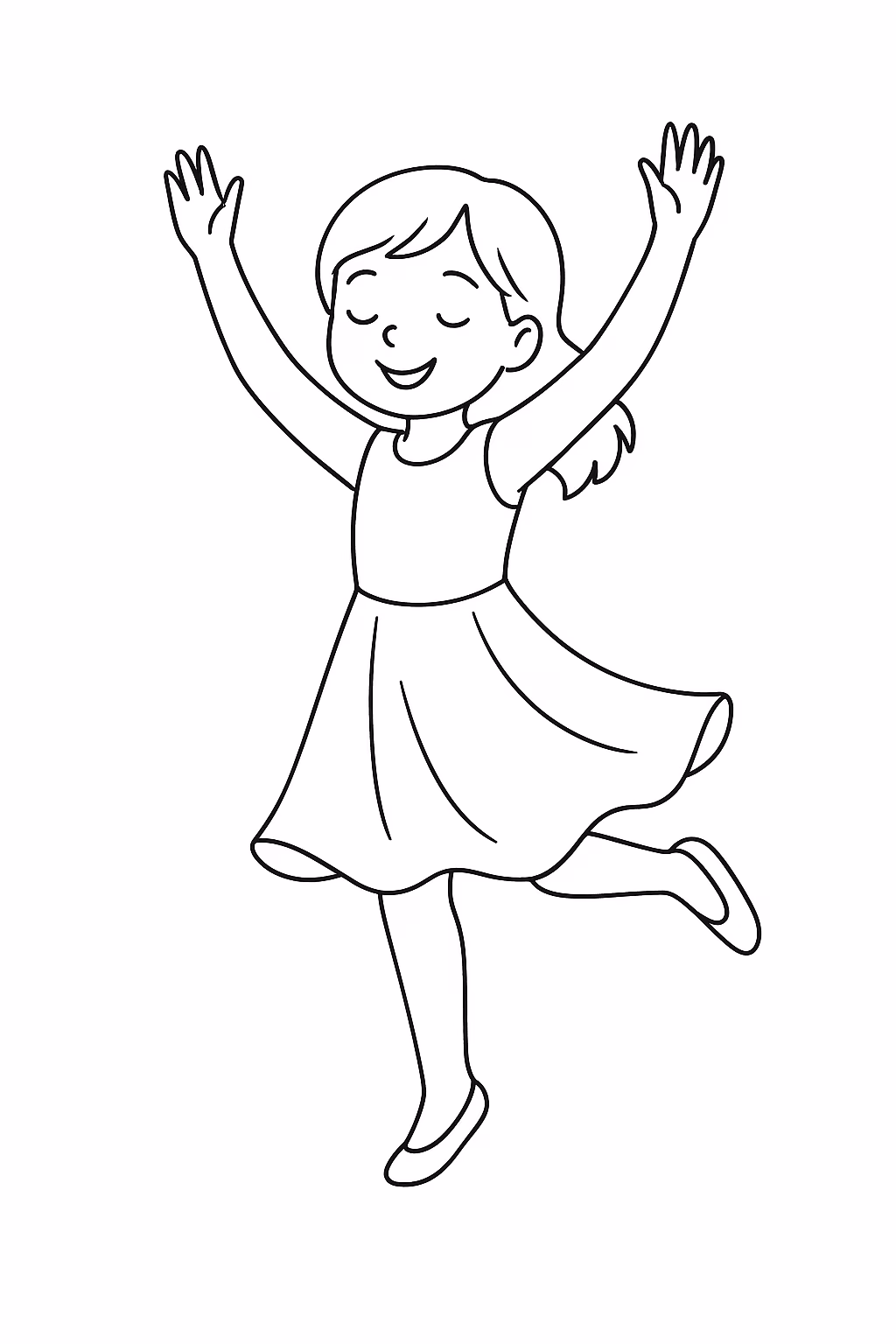Menina danca min para colorir — desenho para imprimir