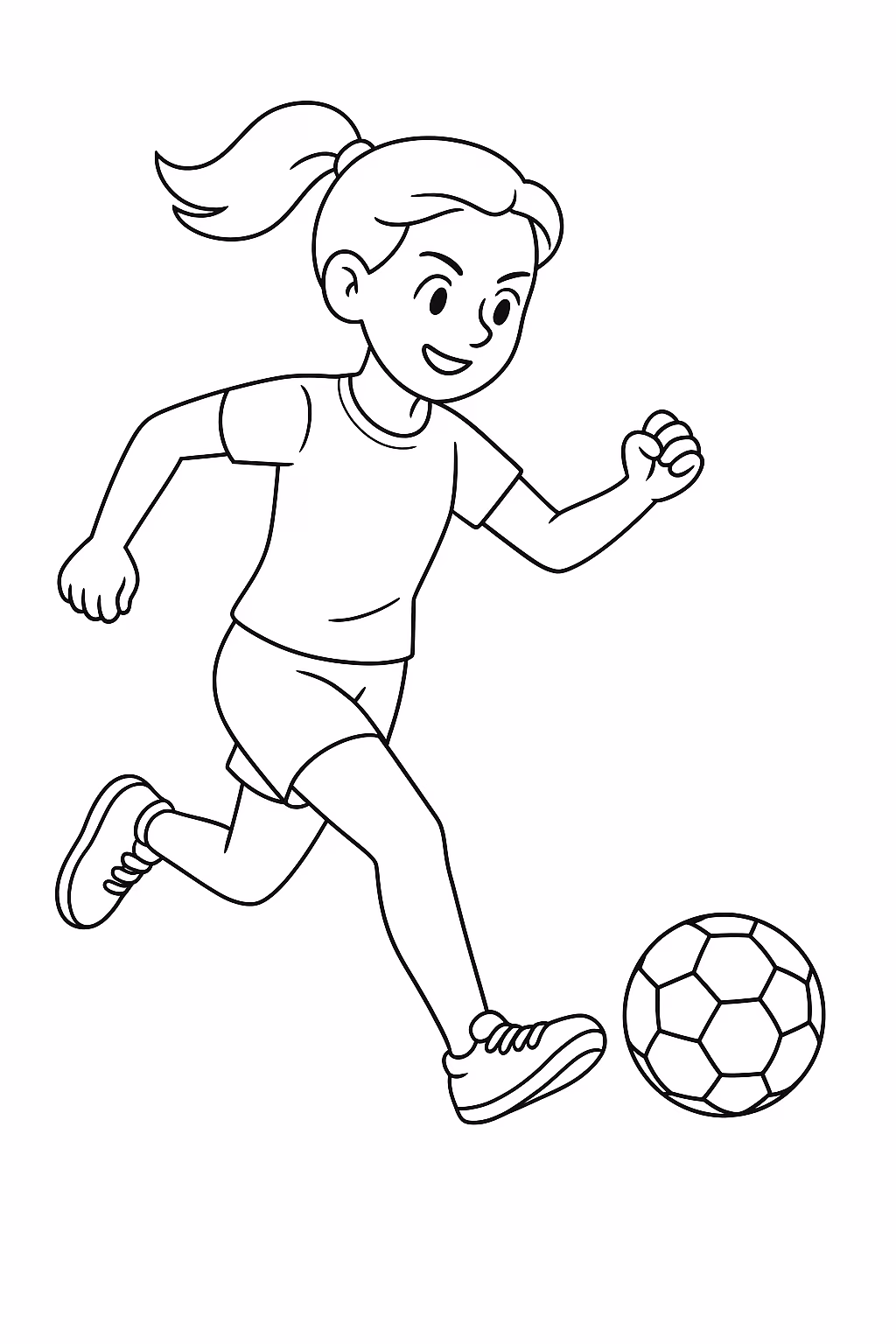 Menina esporte min para colorir — desenho para imprimir