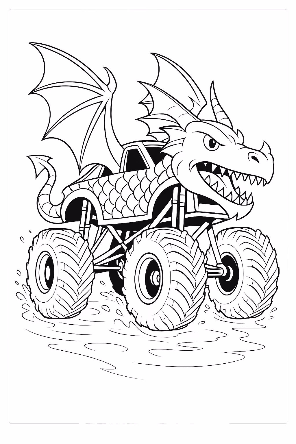 Monstertruck para colorir — desenho para imprimir