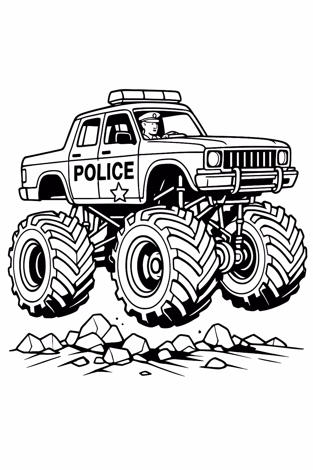 Monstertruck para colorir — desenho para imprimir