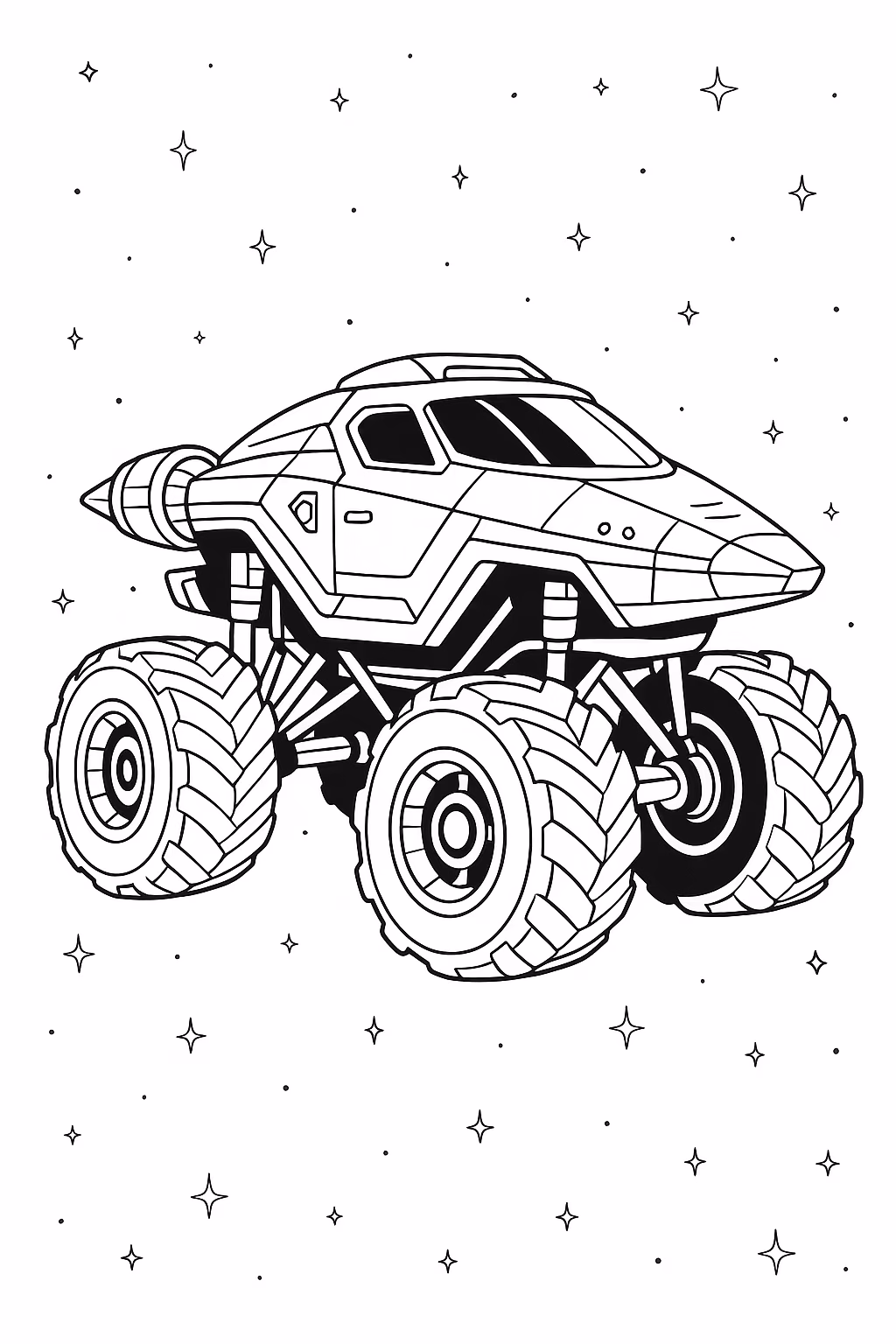 Monstertruck para colorir — desenho para imprimir
