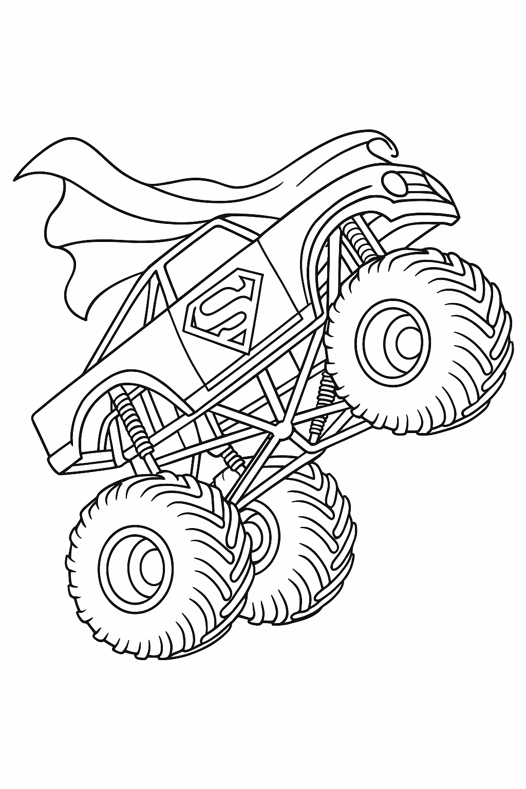 Monstertruck para colorir — desenho para imprimir