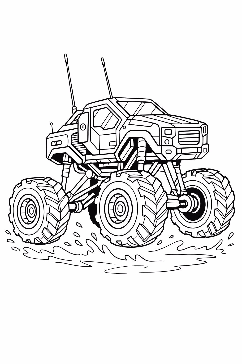 Monstertruck para colorir — desenho para imprimir