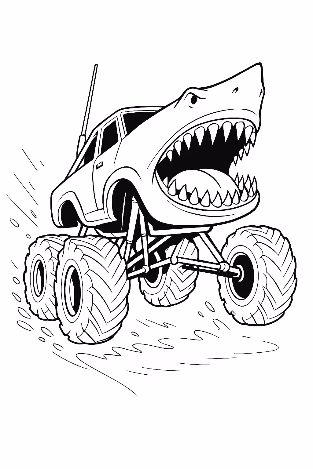 Monstertruck para colorir — desenho para imprimir