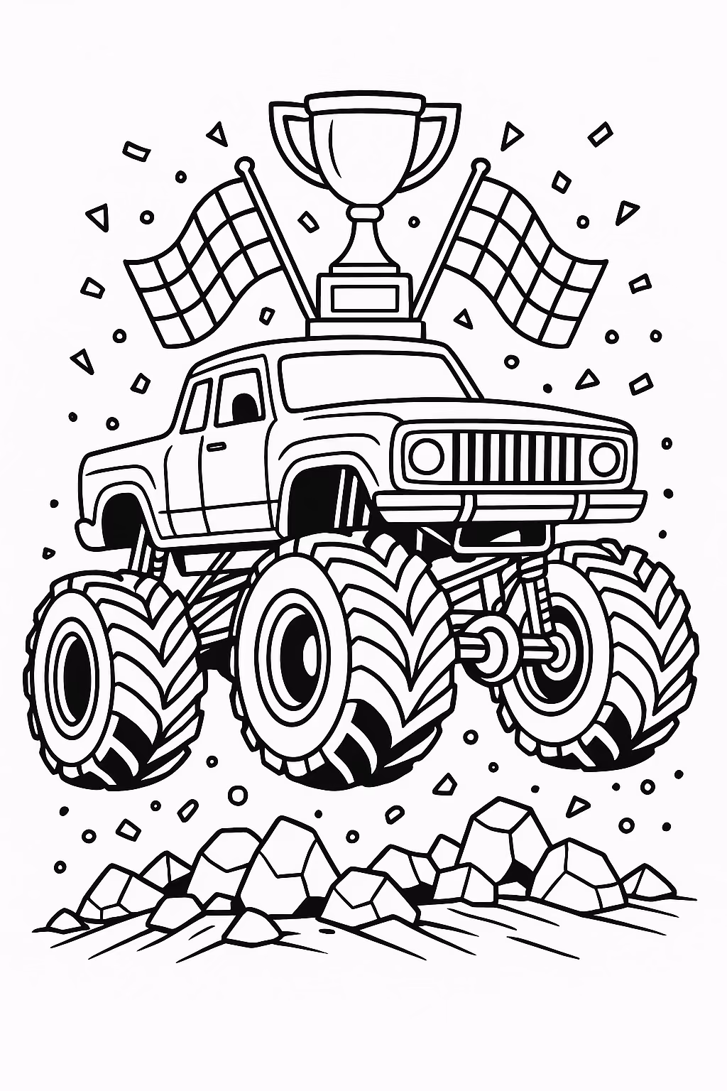 Monstertruck para colorir — desenho para imprimir