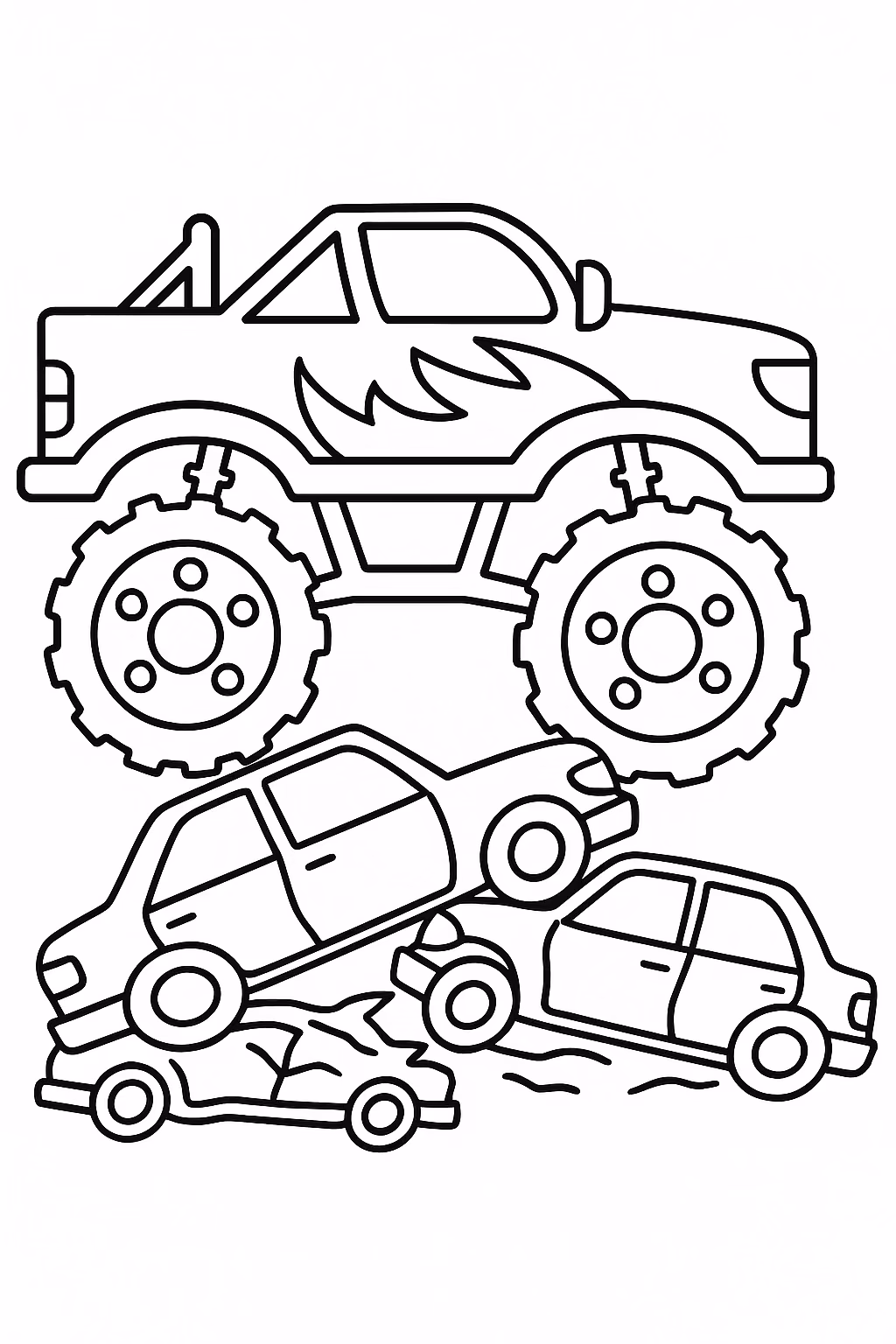 Monstertruck para colorir — desenho para imprimir