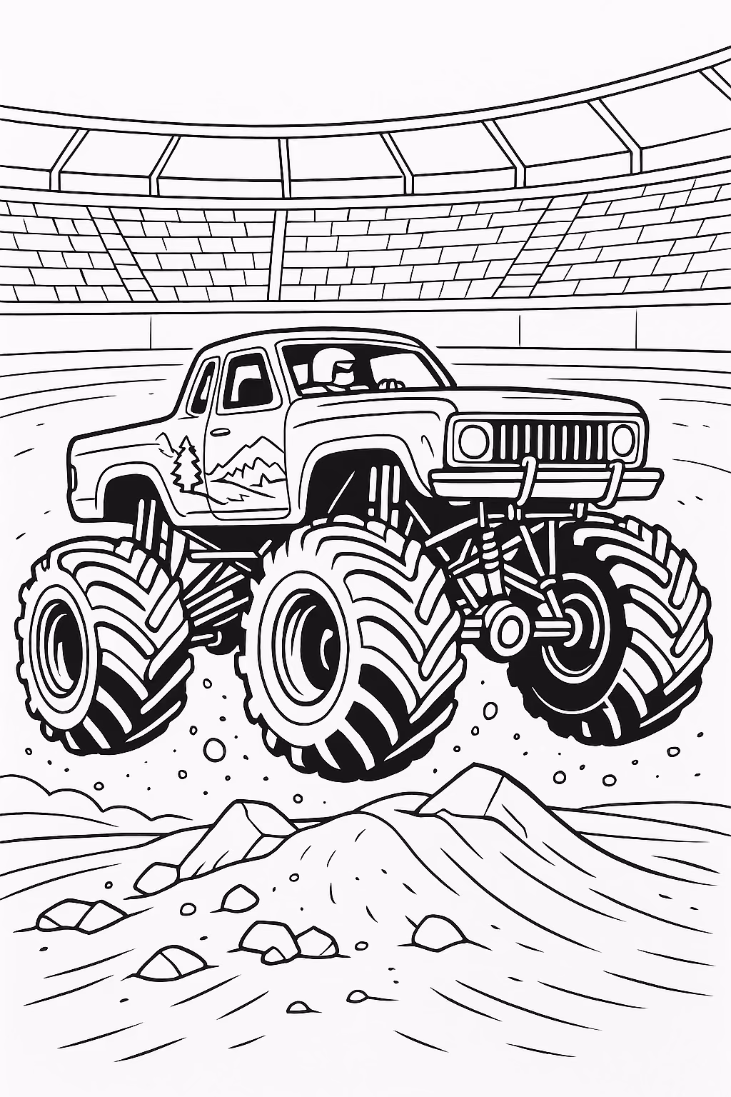 Monstertruck para colorir — desenho para imprimir